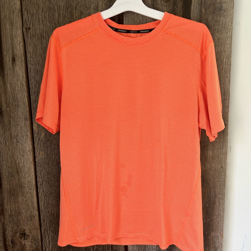 RUSSELL DRINPOWER Men's Orange Striped Shirt